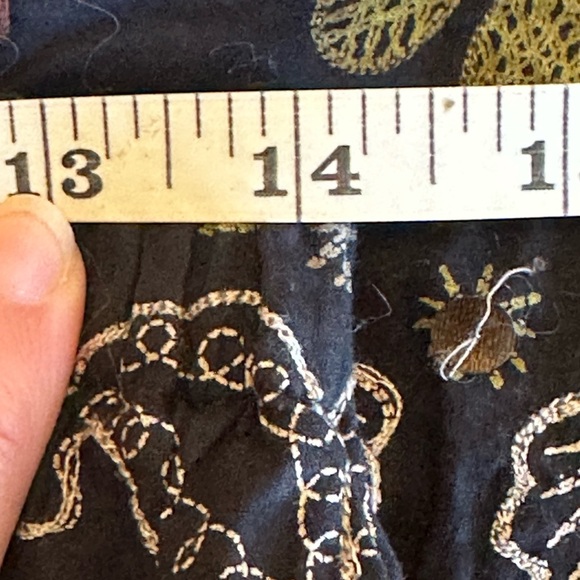 CHICO’S | Tiered Black Maxi Skirt Boho Embroidery & Sequins, Size S - Picture 9 of 10